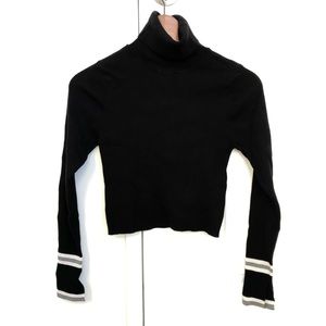 Zara Black Crop Turtleneck Medium size